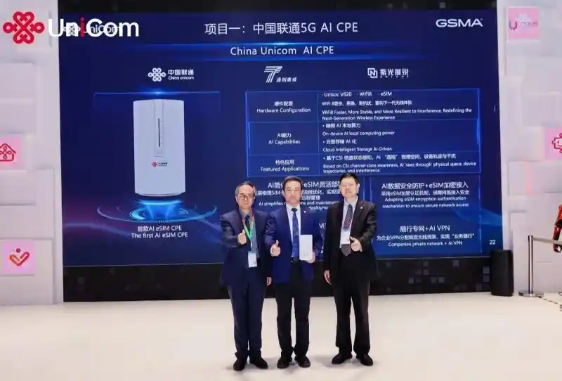 巴展炸场！中国联通首发全球首款5G-A智能CPE，重新定义家庭与企业连接新范式